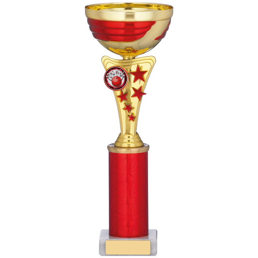 11" GOLD AND RED CUP TROPHY 28cm