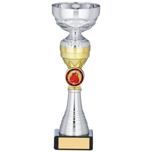 8" SILVER AND GOLD TROPHY 20cm