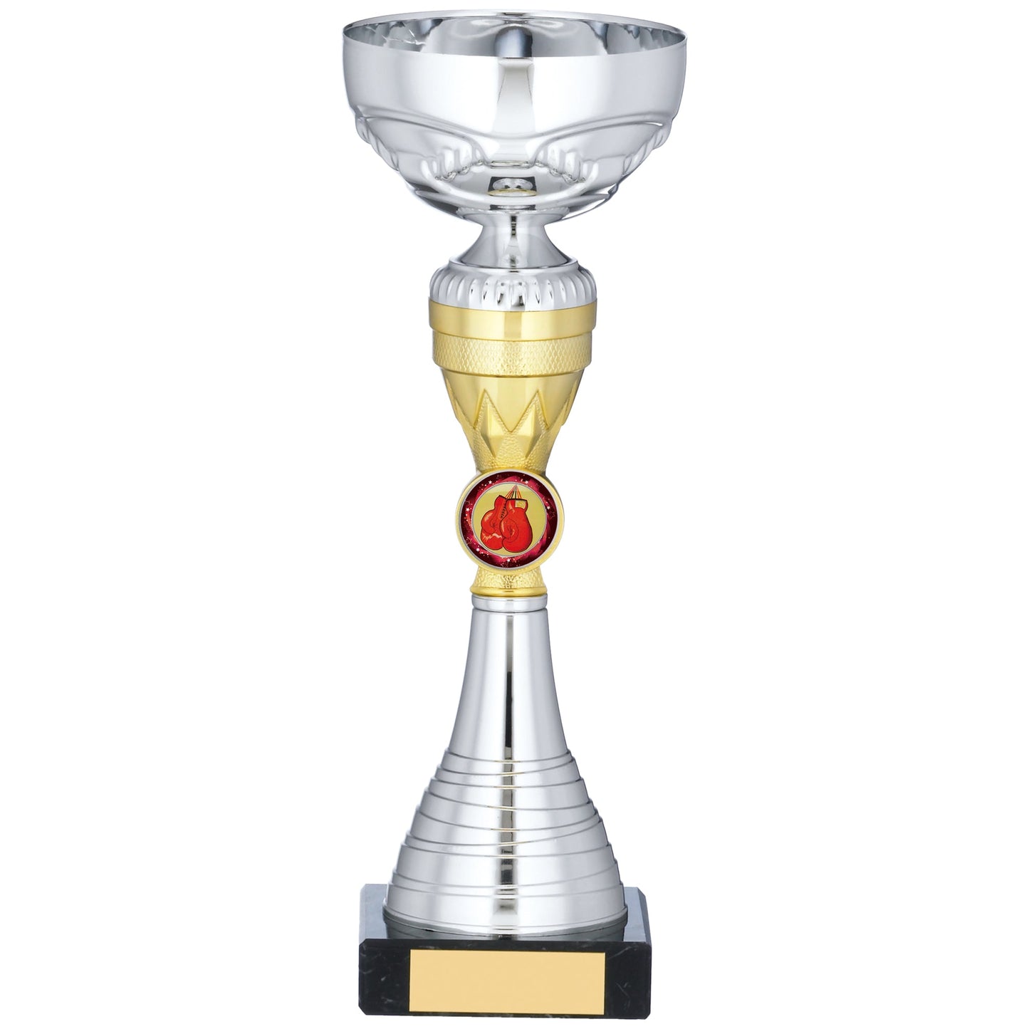 9.75" SILVER AND GOLD TROPHY 25cm