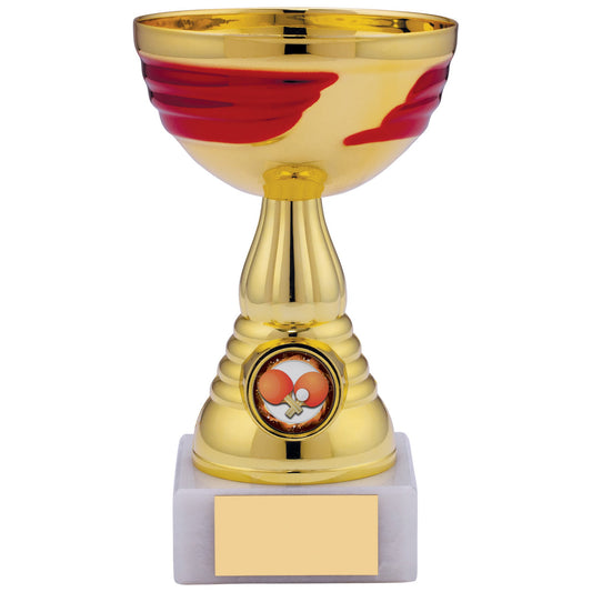 6.5" GOLD RED TROPHY 16.5cm