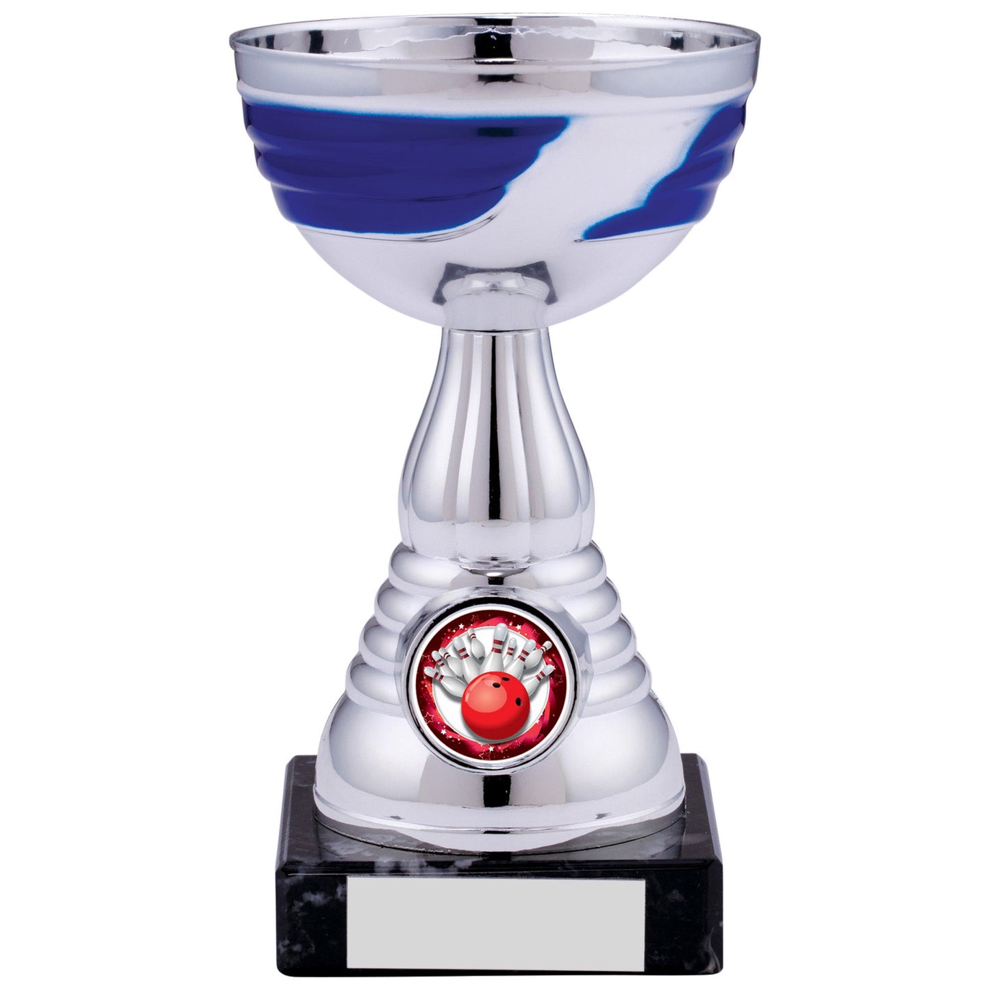 6" SILVER BLUE TROPHY 15cm