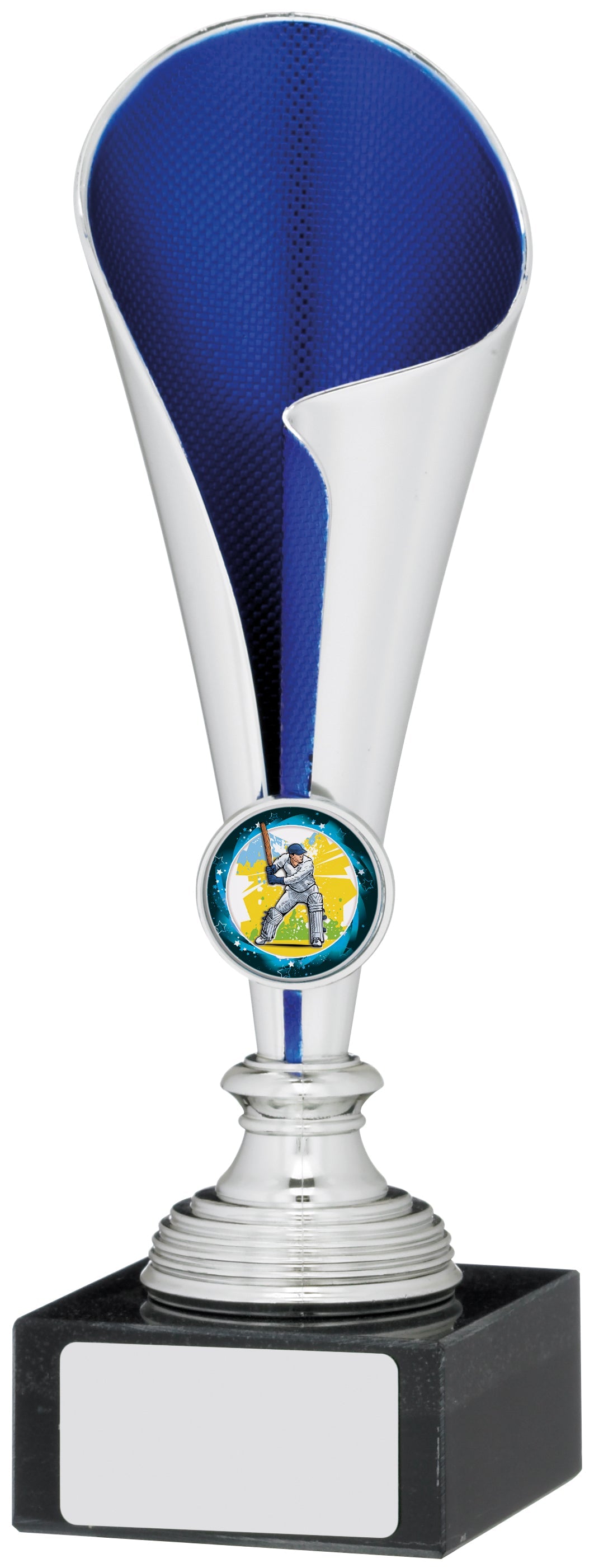 8.25" SILVER BLUE TROPHY 21cm