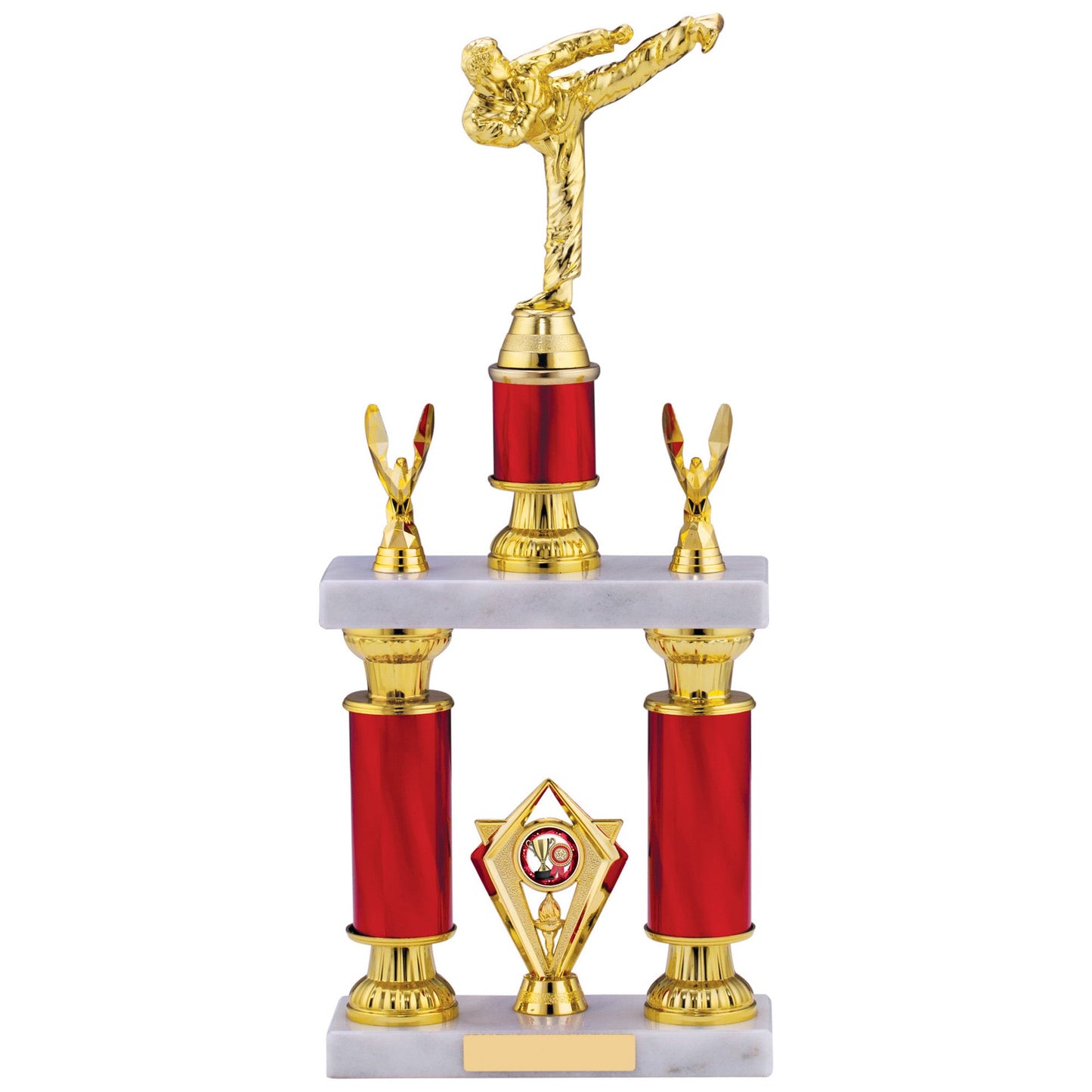 17.75" RED TUBING HOLDER KARATE TROPHY 45cm