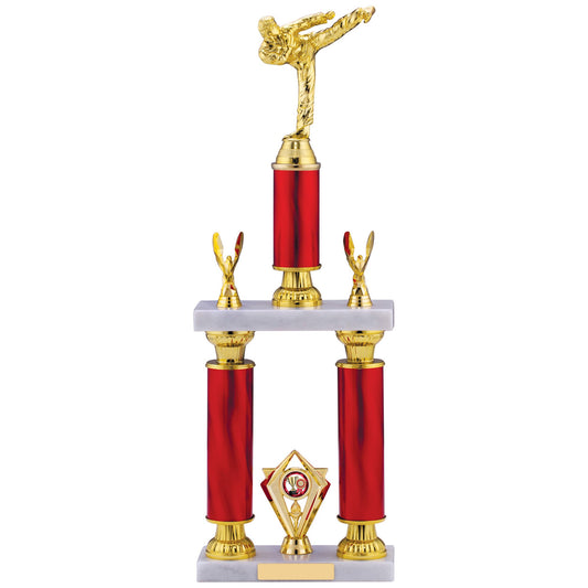 21.75" RED TUBING HOLDER KARATE TROPHY 55cm