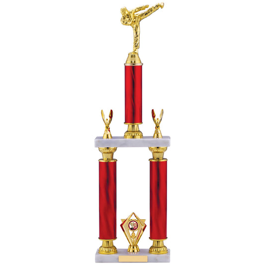 25.75" RED TUBING HOLDER KARATE TROPHY 65.5cm