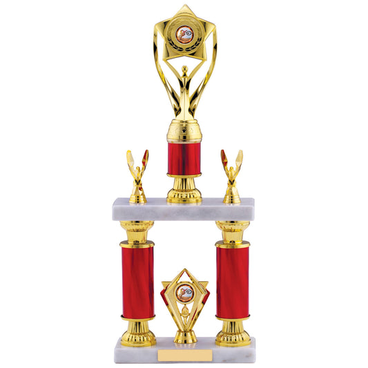 16.25" BLUE TUBE HOLDER TROPHY 41cm