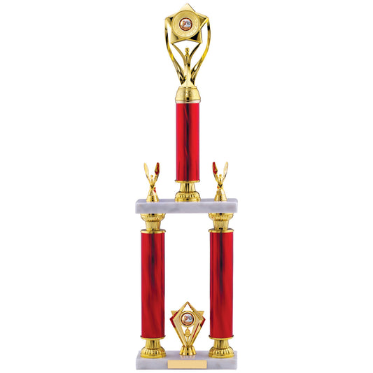 22" BLUE TUBE HOLDER TROPHY 56cm