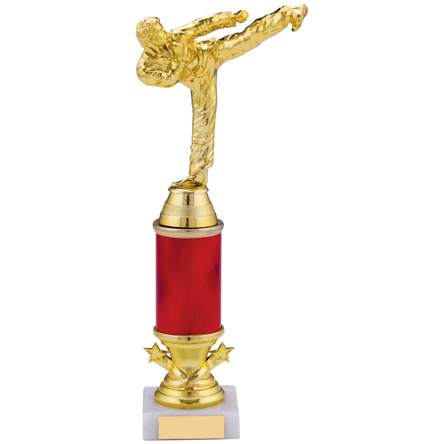 10.5" GOLD RED KARATE TROPHY 26.5cm