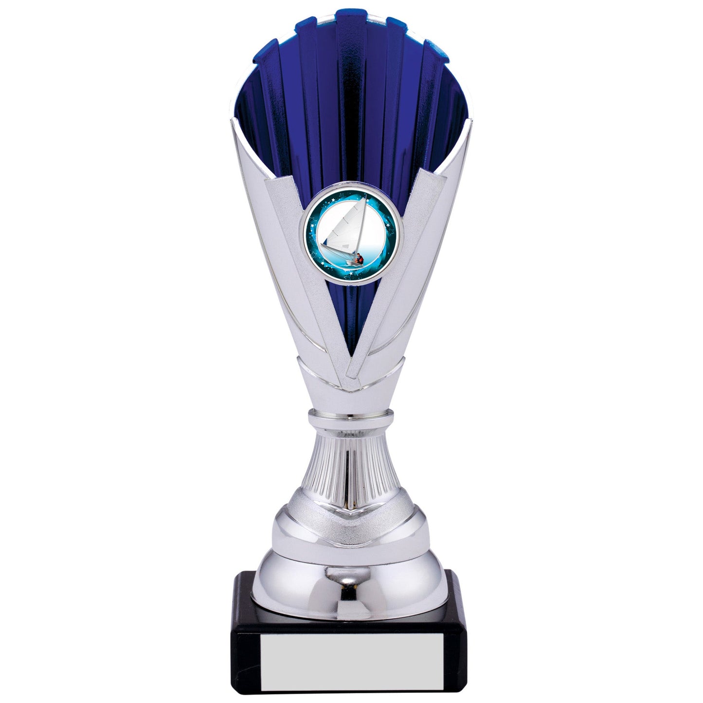 7" SILVER BLUE TROPHY 17cm