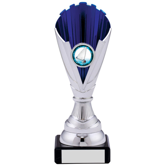 7" SILVER BLUE TROPHY 17cm