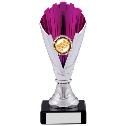 6.5" SILVER PINK TROPHY 16.5cm