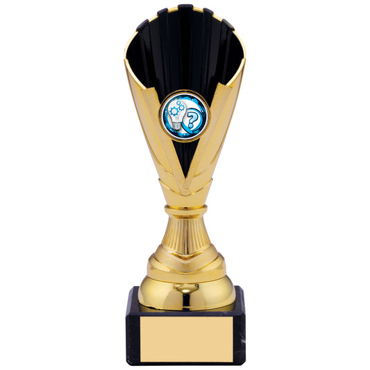 7.5" GOLD BLACK TROPHY 19cm