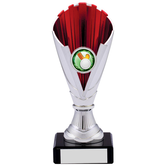 6.5" SILVER RED TROPHY 16.5cm