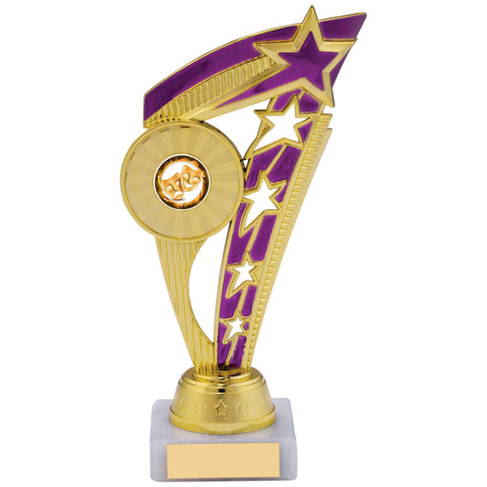 8" GOLD PURPLE TROPHY 20cm