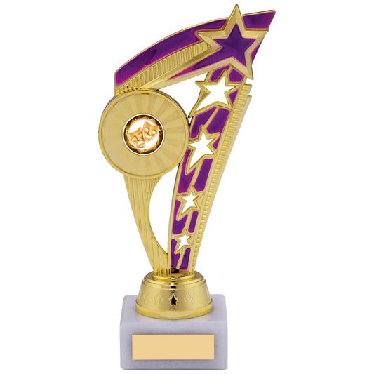 8.5" GOLD PURPLE TROPHY 21.5cm