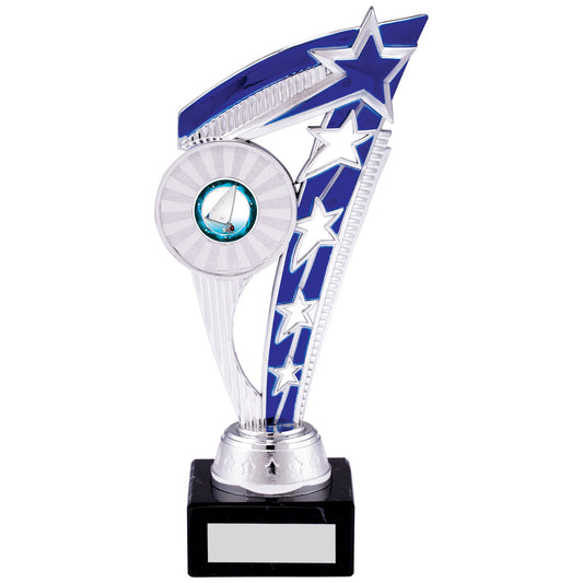 8.5" SILVER BLUE TROPHY 21.5cm