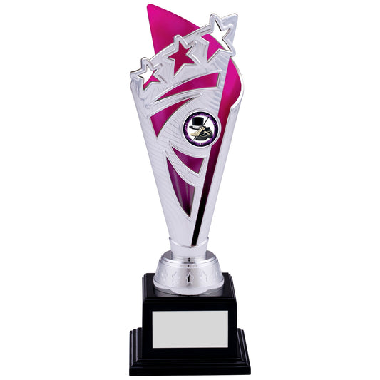 8.5" SILVER BLACK TROPHY 21.5cm