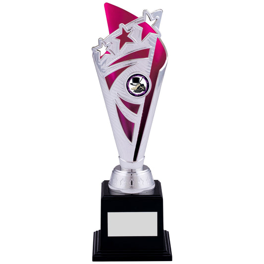 8.75" SILVER PINK TROPHY 22.5cm