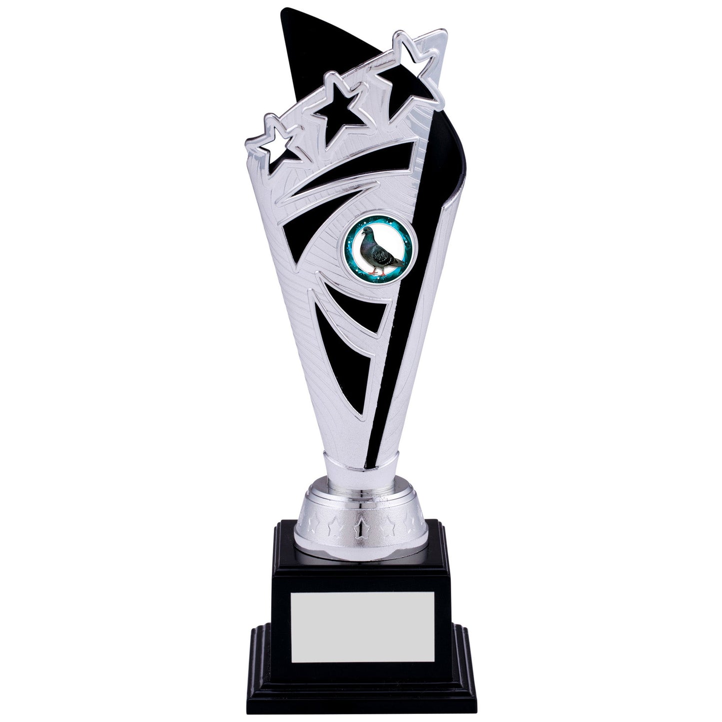 8.25" SILVER BLACK TROPHY 21cm