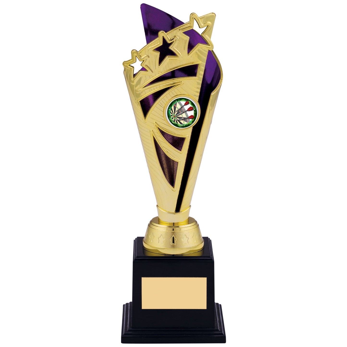 9.25" GOLD PURPLE TROPHY 23.5cm