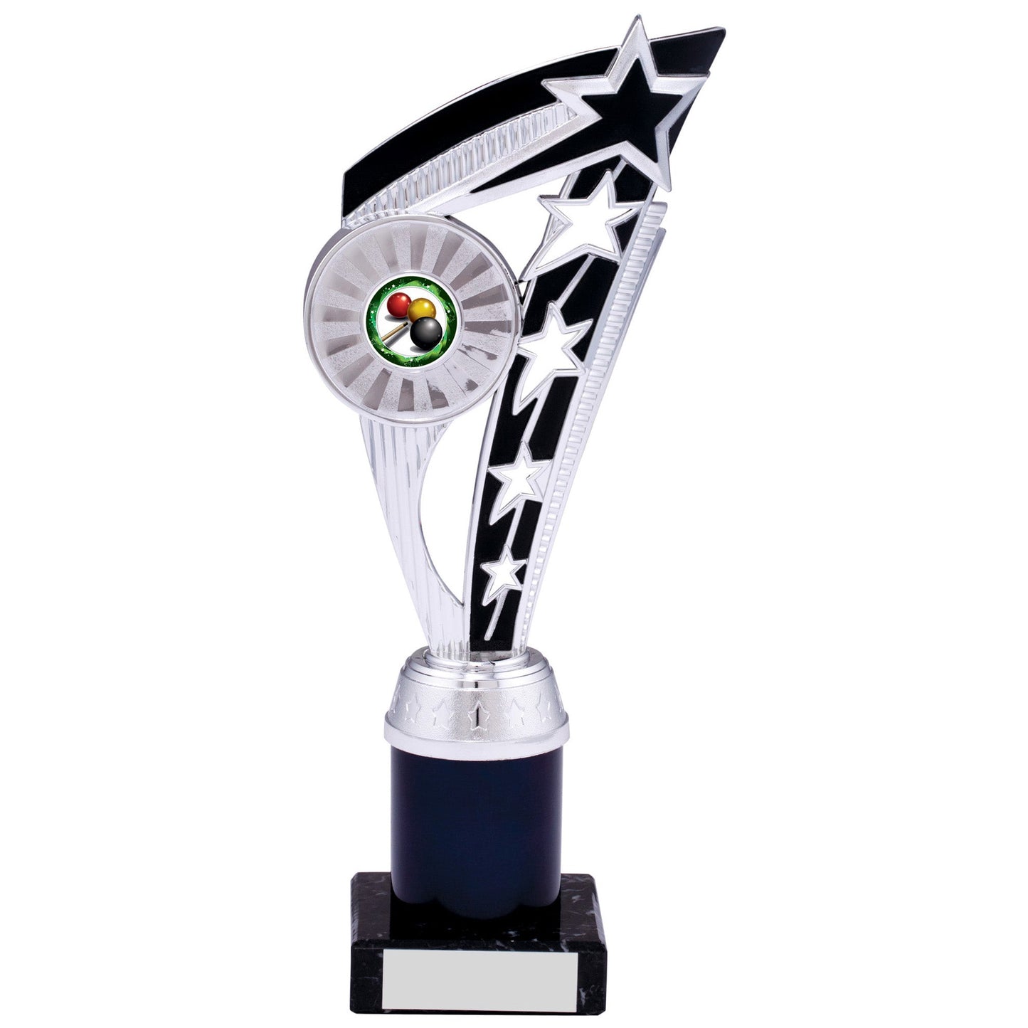 10" SILVER BLACK TROPHY 25.5cm