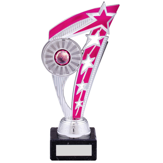 8.5" SILVER PINK TROPHY 21.5cm