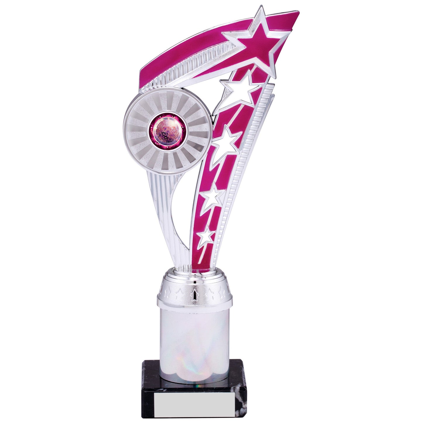 10" SILVER PINK TROPHY 25.5cm