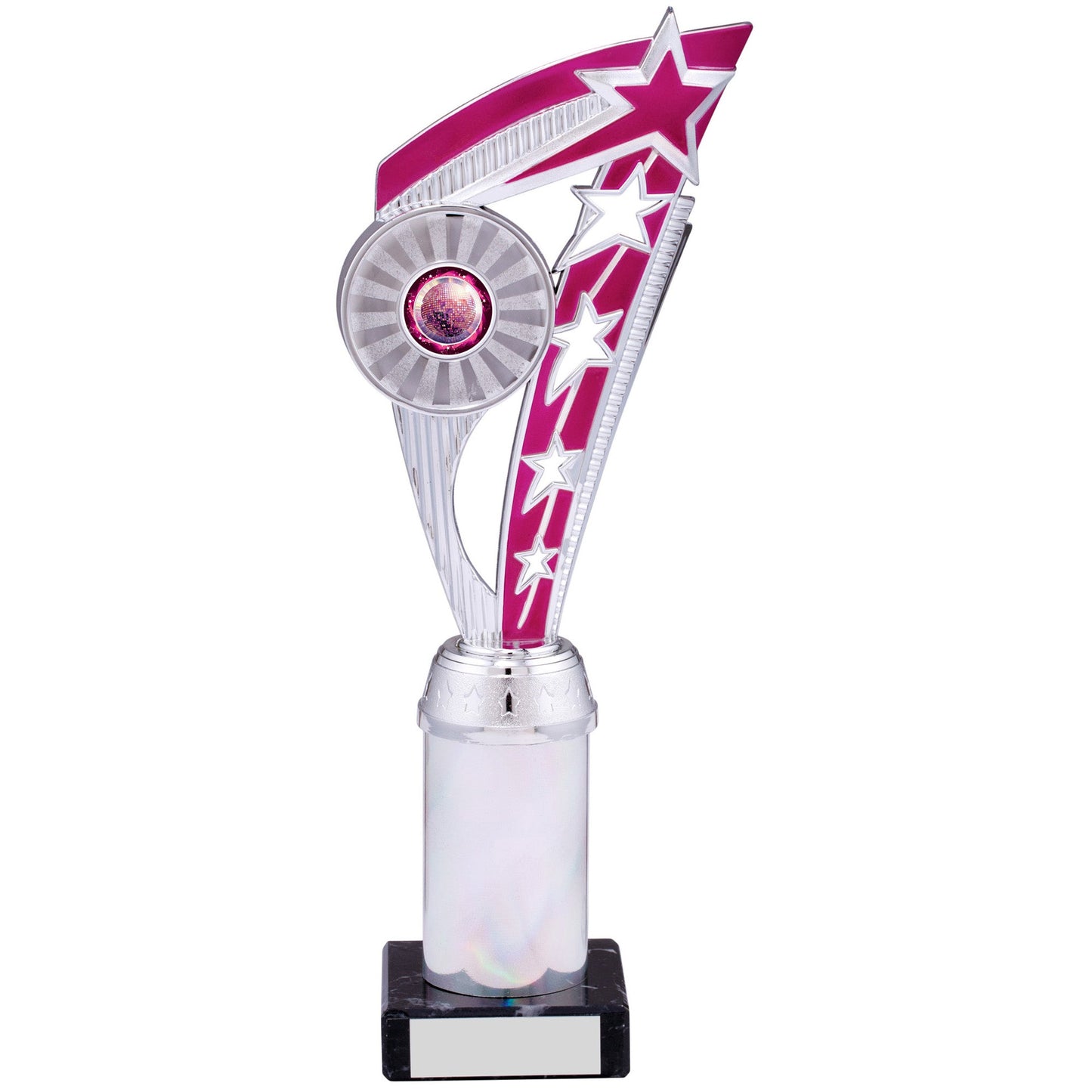 11" SILVER PINK TROPHY 28cm