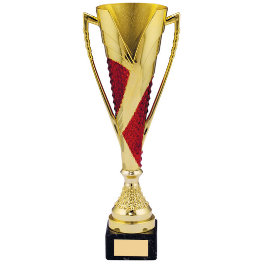 14.5" GOLD RED TROPHY 37cm