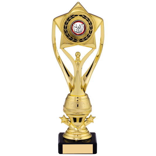 10" GOLD BLACK TROPHY 25.5cm