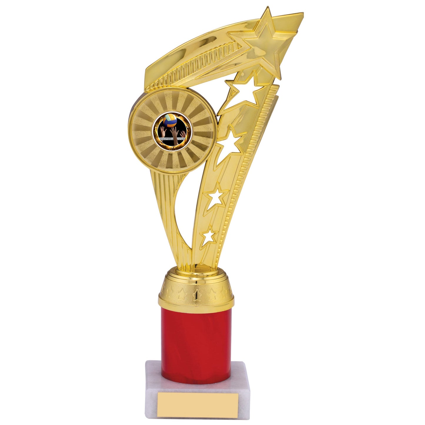 10" GOLD RED TROPHY 25.5cm