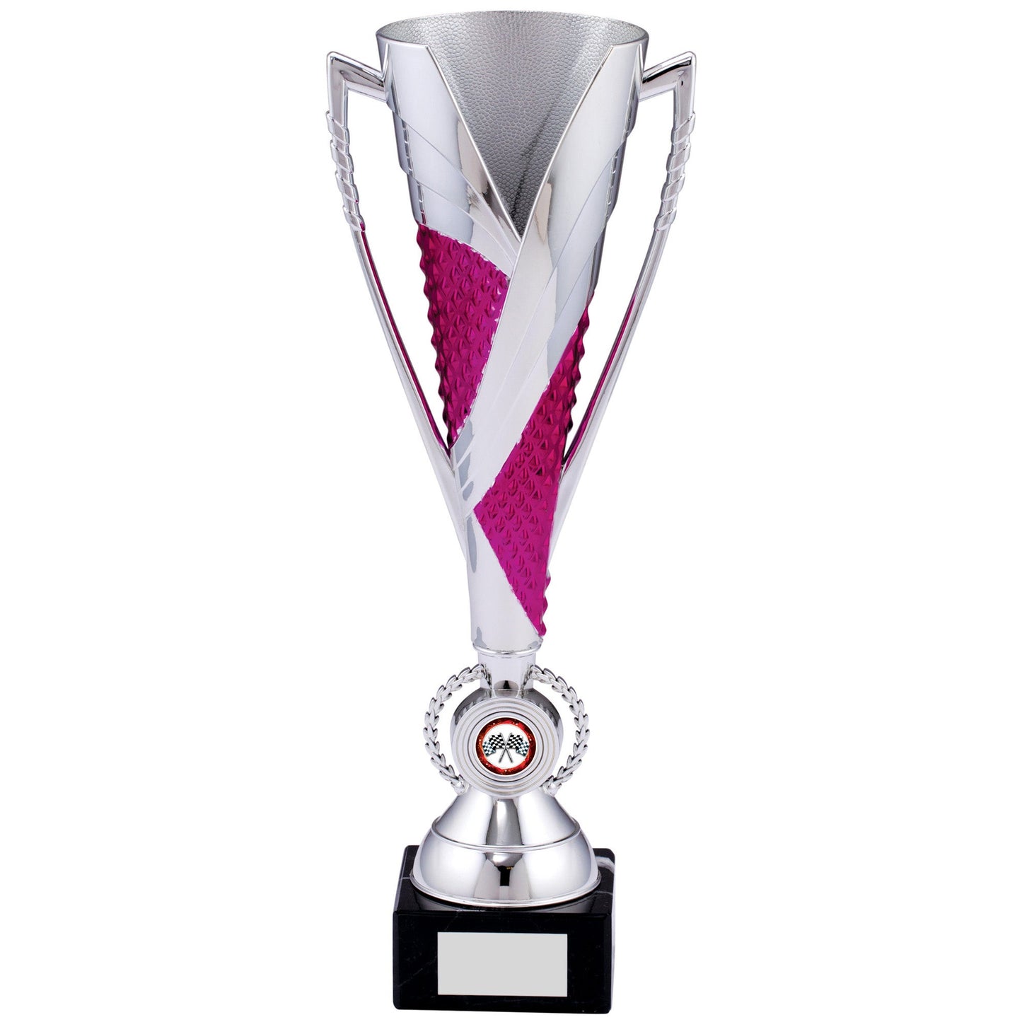 15" SILVER PINK TROPHY 38cm