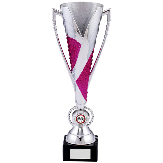 15" SILVER PINK TROPHY 38cm