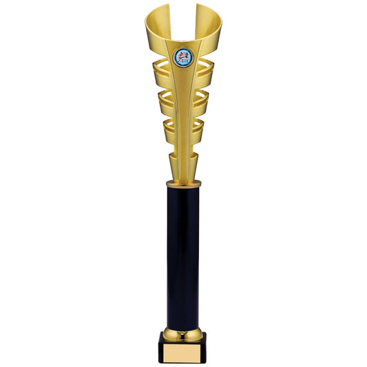 15" GOLD BLACK TROPHY 39cm