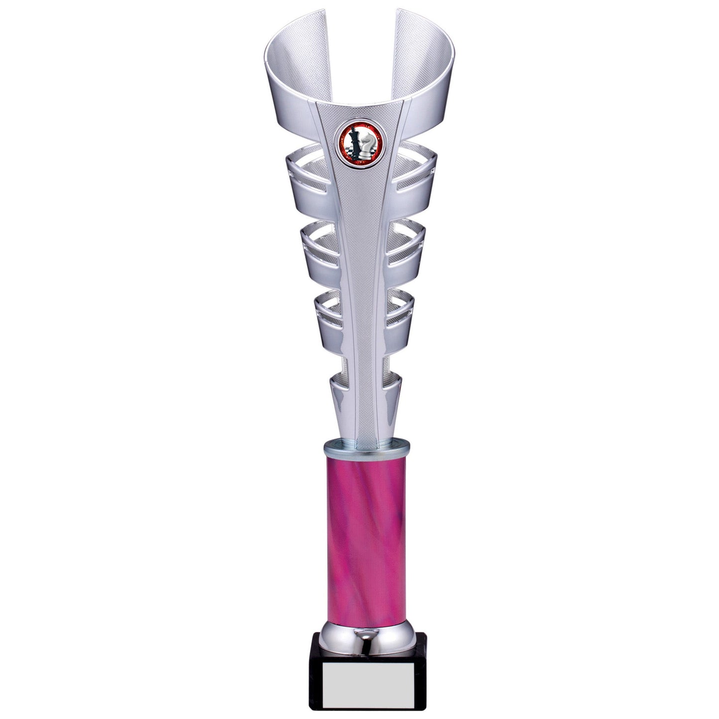 15" SILVER PINK TROPHY 39cm