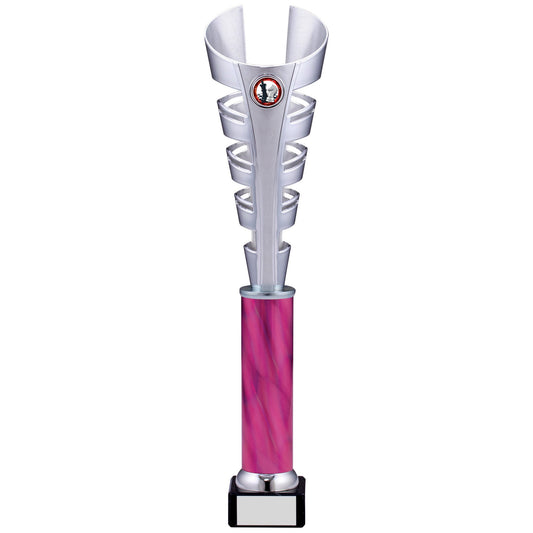 17" SILVER PINK TROPHY 43cm