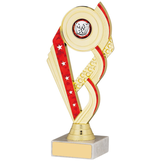 GOLD AND RED TROPHY 19cm