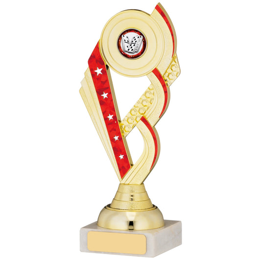 GOLD AND RED TROPHY 20.5cm