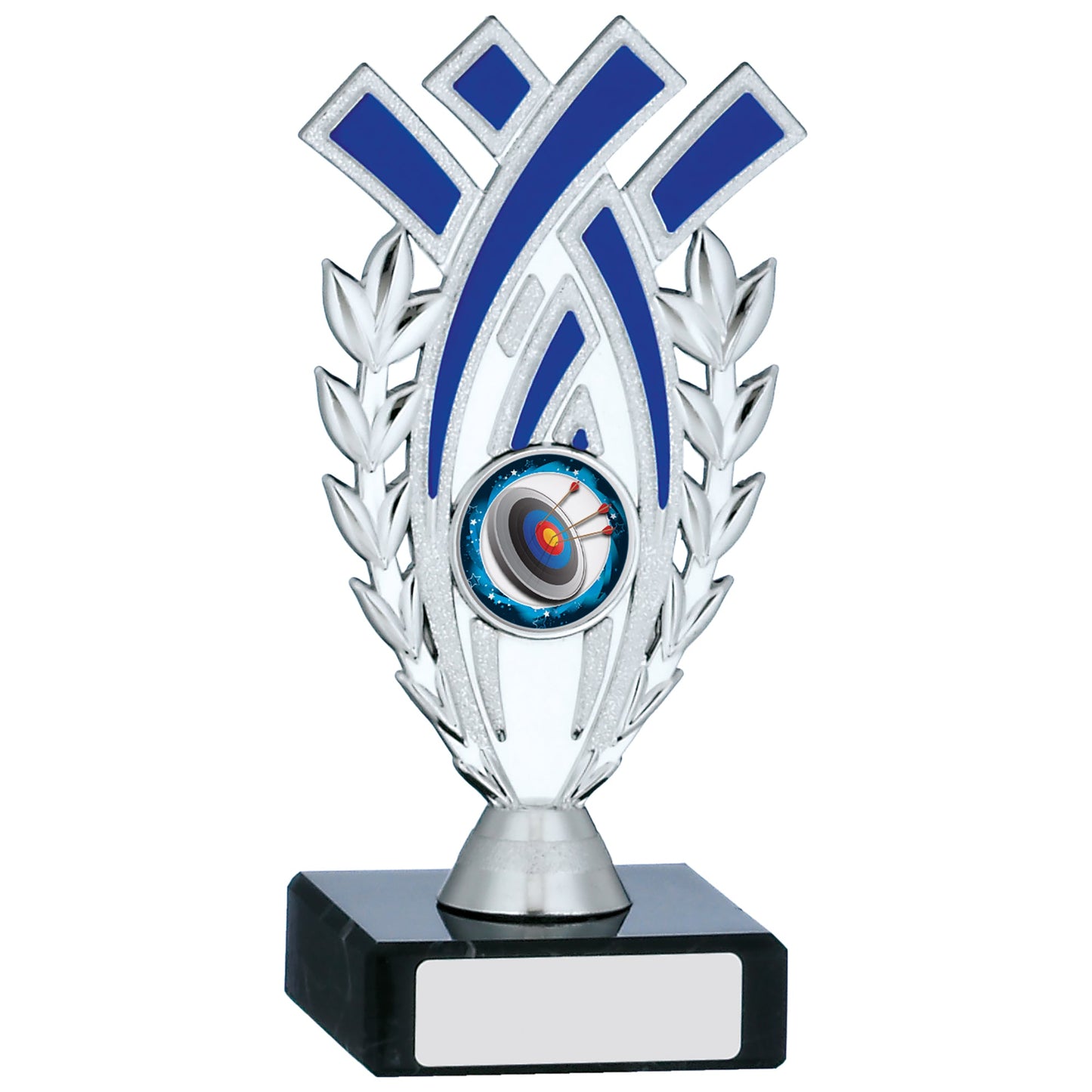 SILVER AND BLUE TROPHY 15.5cm