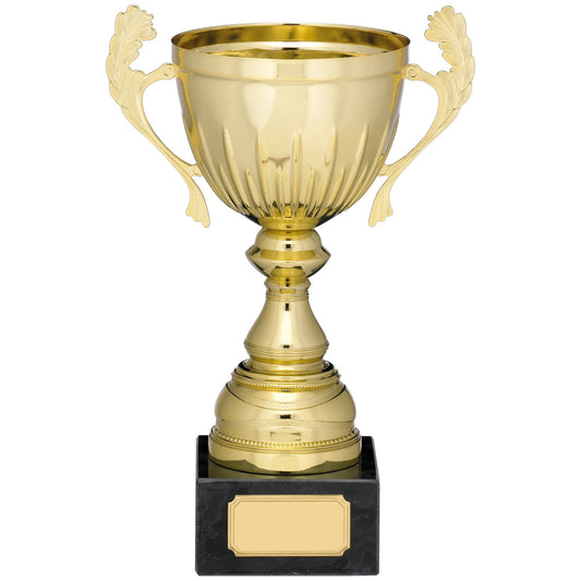 GOLD CUP TROPHY WITH HANDLES 23cm