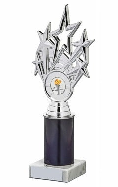 Silver Star Holder/Black Tube Award Silver/Black 26cm