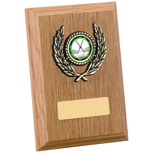 5" LIGHT OAK FINISH PLAQUE 12.5cm