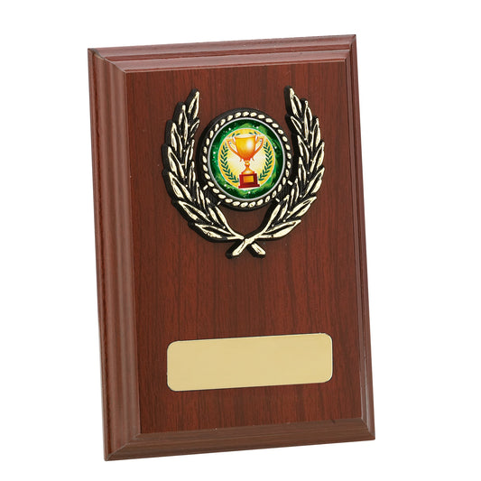 5" MAHOGANY FINISH PLAQUE 12.5cm