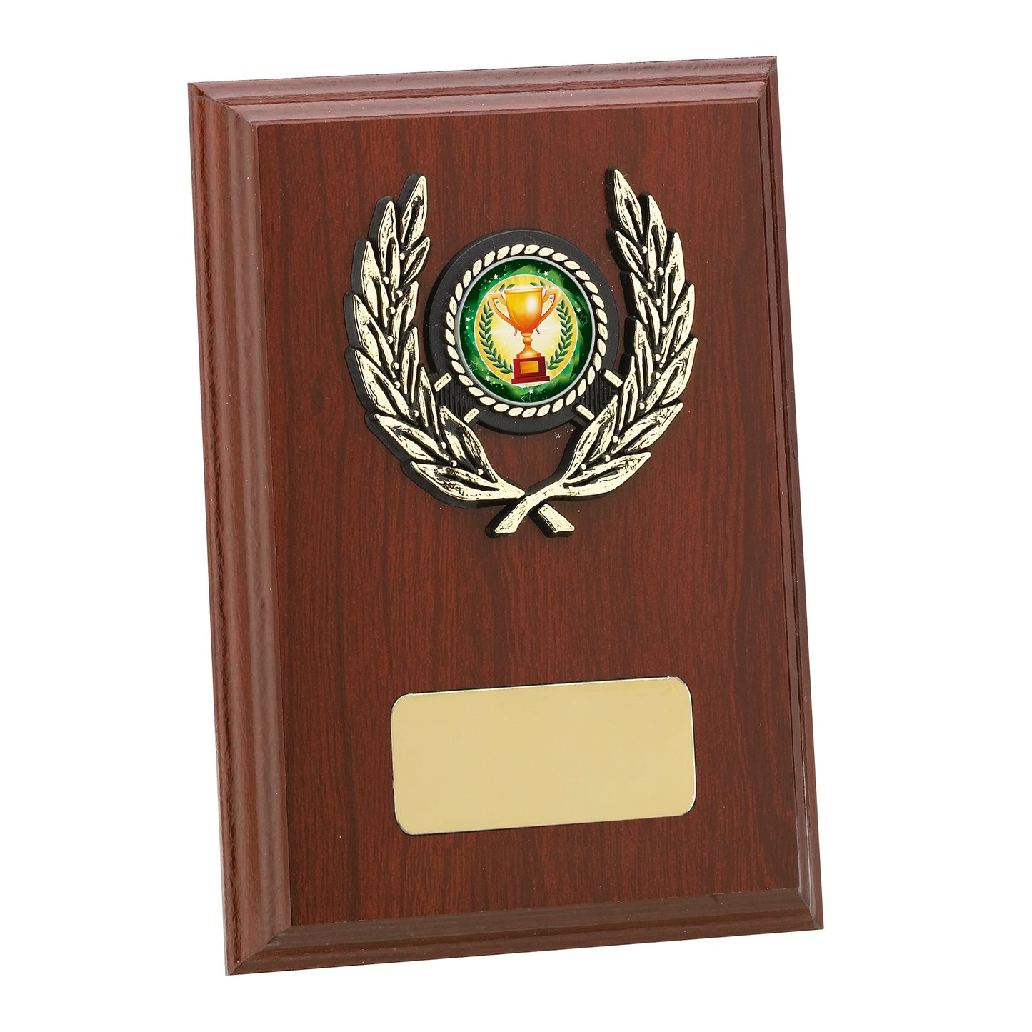 6" MAHOGANY FINISH PLAQUE 15cm