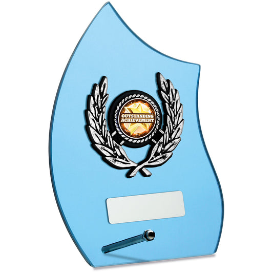 6.75" BLUE GLASS AWARD 17cm