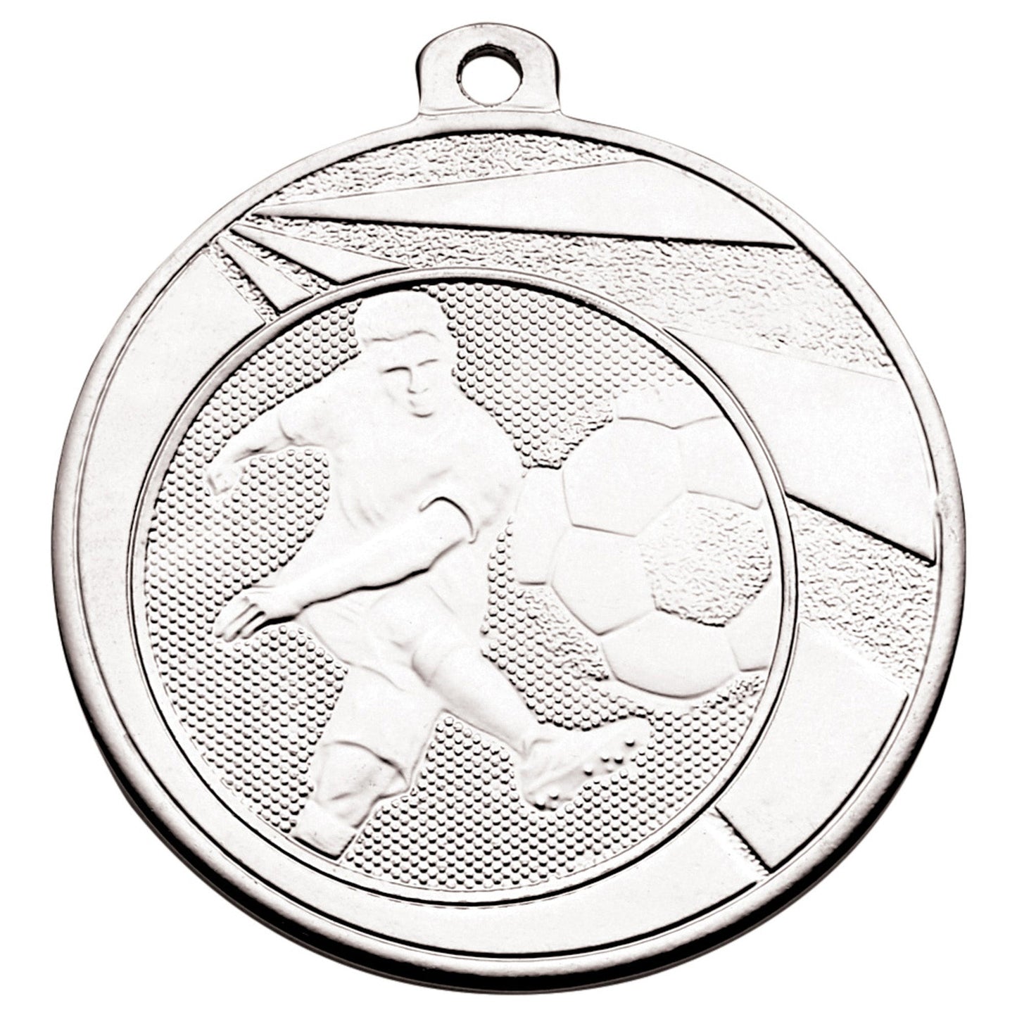 50MM SILVER FOOTBALL MEDAL 50mm