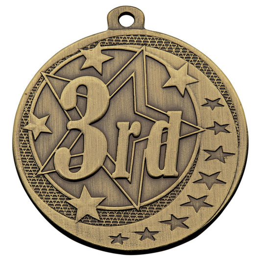 50MM 3RD MEDAL ANTIQUE GOLD 50mm