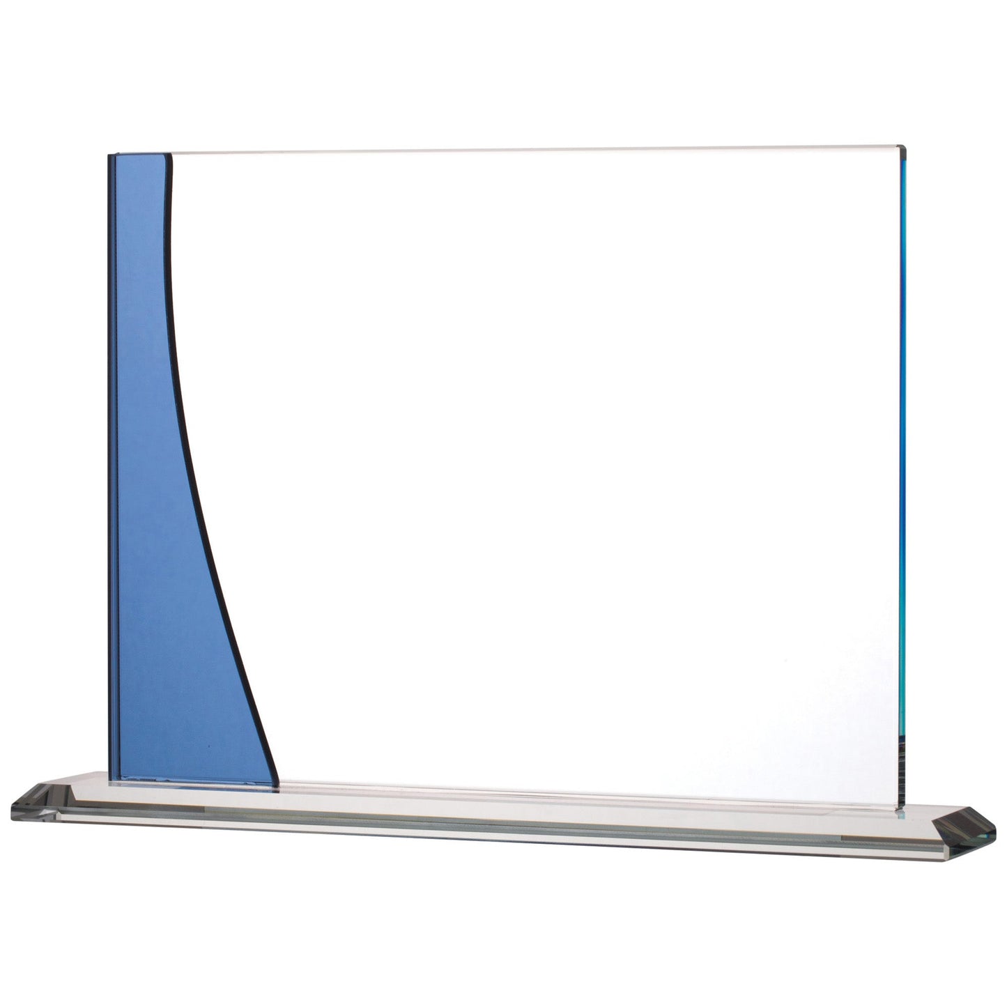 7" BLUE CLEAR GLASS AWARD 18cm