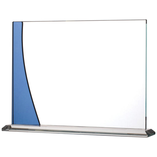 7.5" BLUE CLEAR GLASS AWARD 19cm