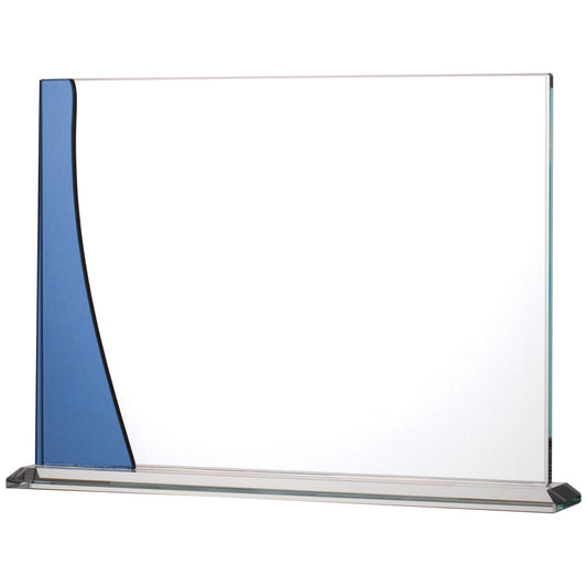 8.25" BLUE CLEAR GLASS AWARD 21cm